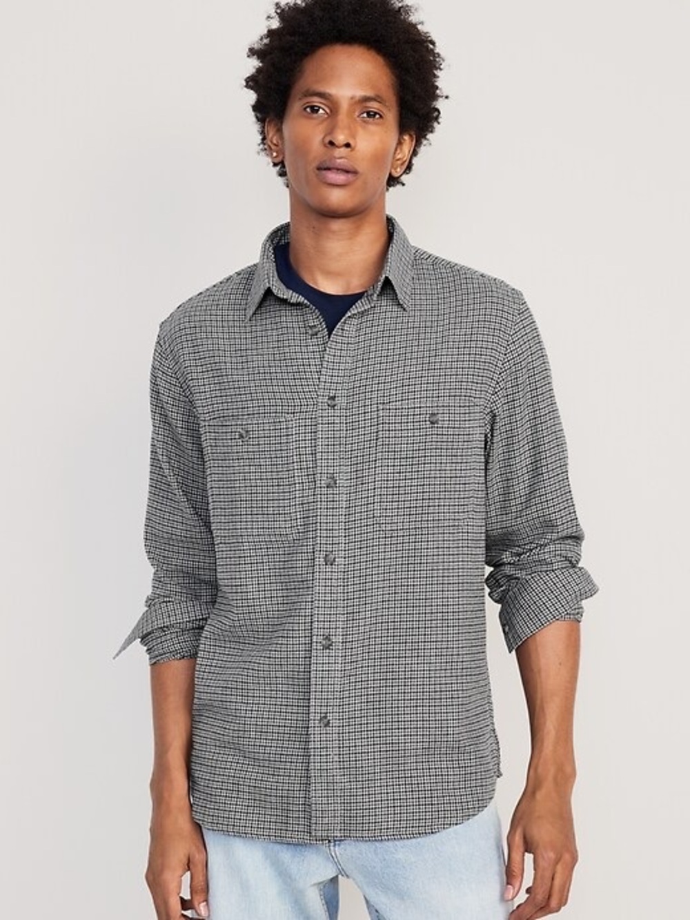 Old Navy NWT Men's Soft Double Brushed Flannel Button Up Shirt Size Small New